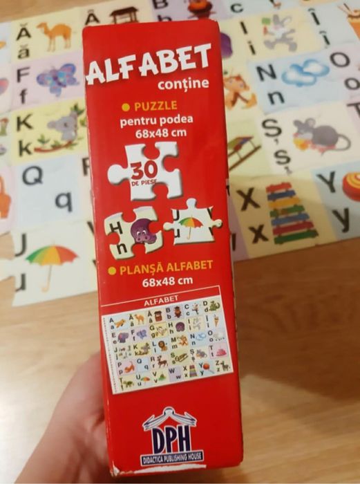 Alfabet puzzle mare pentru podea 68×48cm.