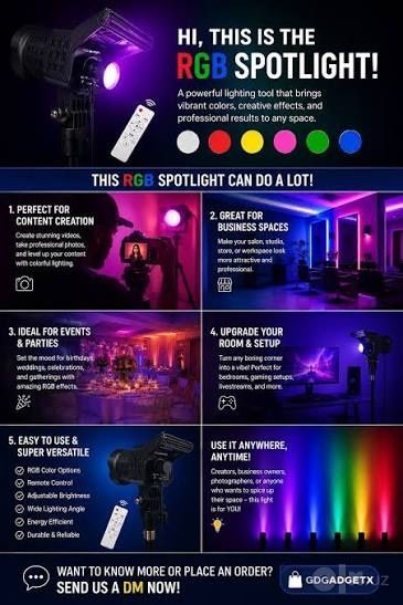 Спотлайт для освешения/ FSD-168 RGB SPOTLIGHT Цветной прожектор лампа
