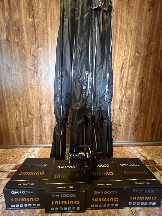 Set 4 Lansete WindBlade Hunter Crap 3.6 + 4 Mulinete SAIMINO GH 10000