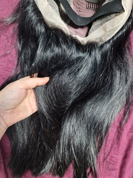 Peruca par natural 100% uman bruneta cupa M mica NOUA