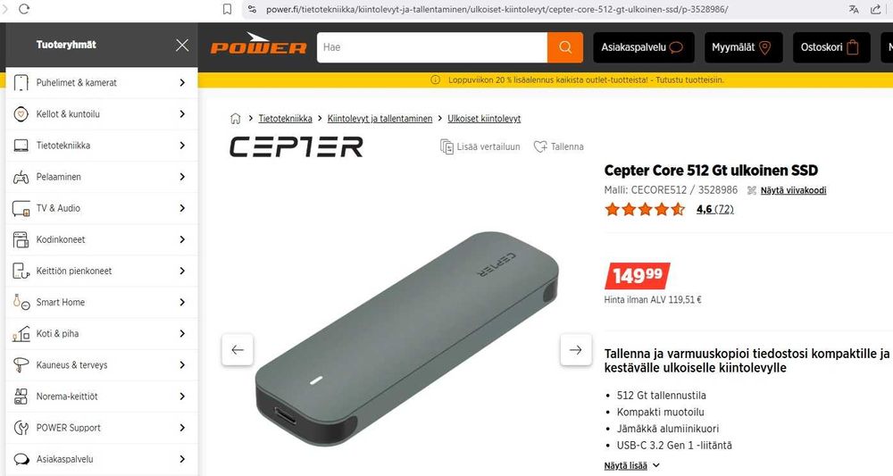 SSd extern 512 GB si 1 TB