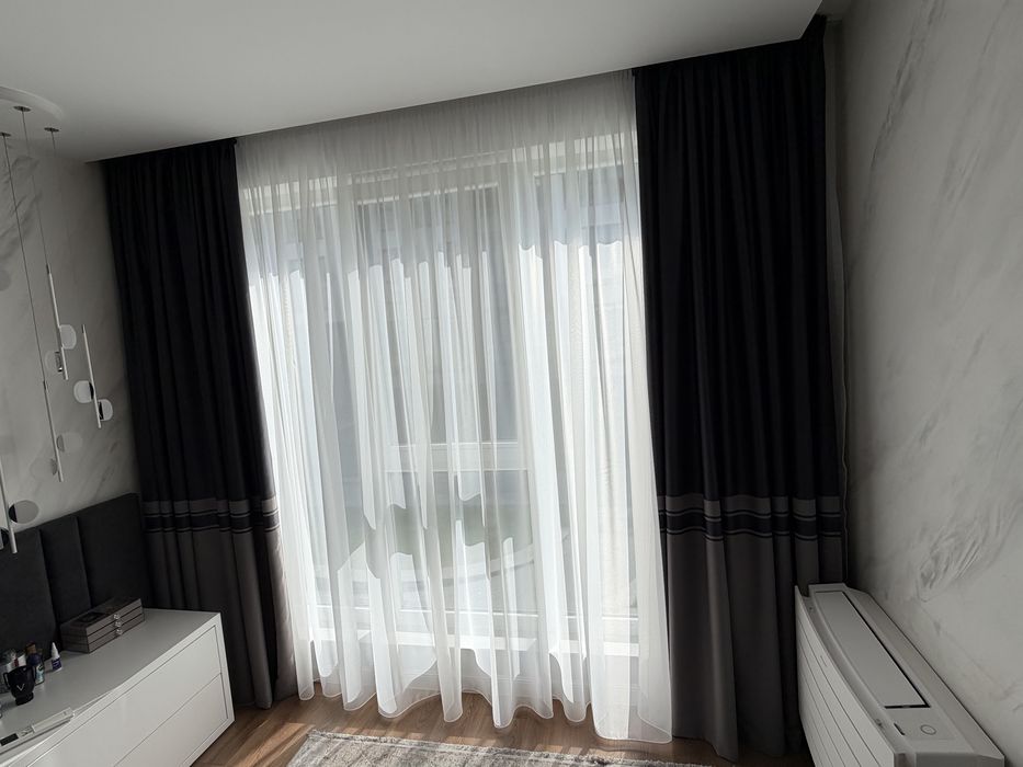 Плътни завеси  сиви графит