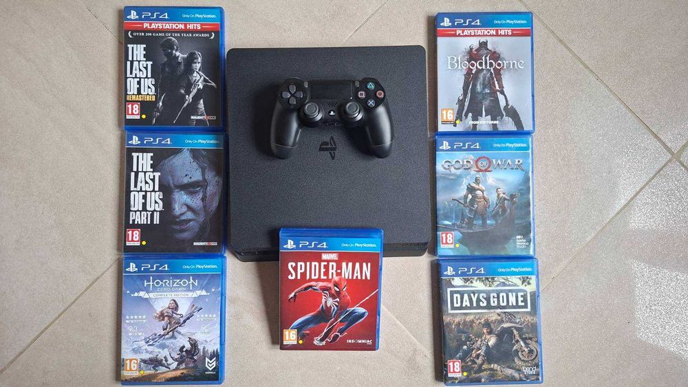 PlayStation 4 Slim / ps4 slim / 500GB + 7 Топ игри
