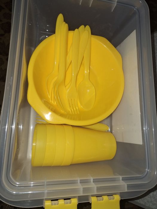 Контейнер с посудой.