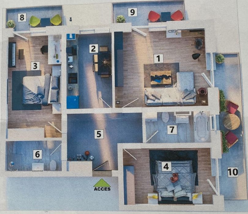 Apartament 3 camere,2 bai,loc parcare.Proprietar.