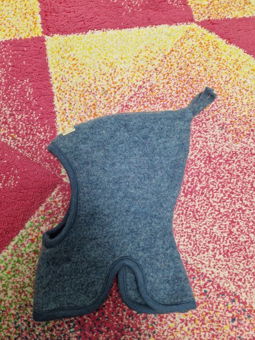 Cagula fleece din lana merinos Pickapooh Mara Albastru Jeans