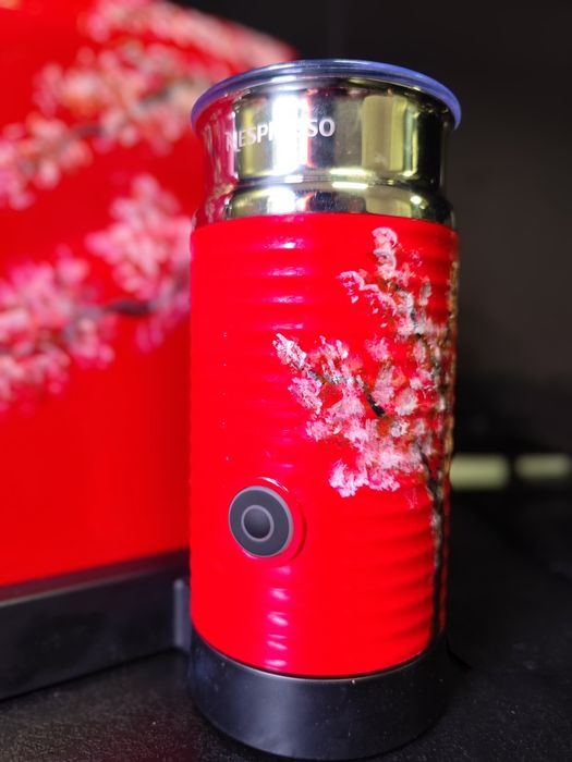 Aparat de cafea espressor Nespresso CitiZ and Milk (aeroccino) personalizat manual Cherry Tree
