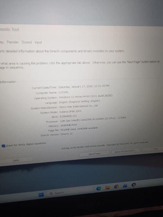 Vând laptop msi katana