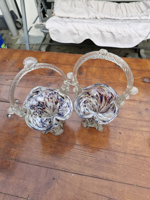Coșulețe decorative sticlă colorata