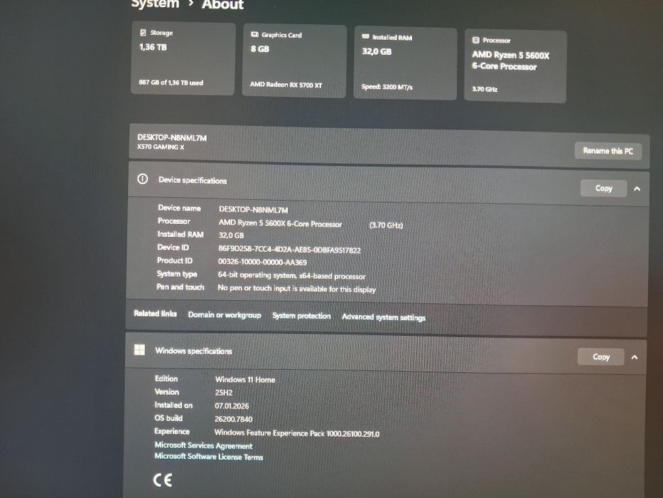 PC Gaming ryzen 5 5600x | RX 5700 XT 8GB |32GB RAM DDR4