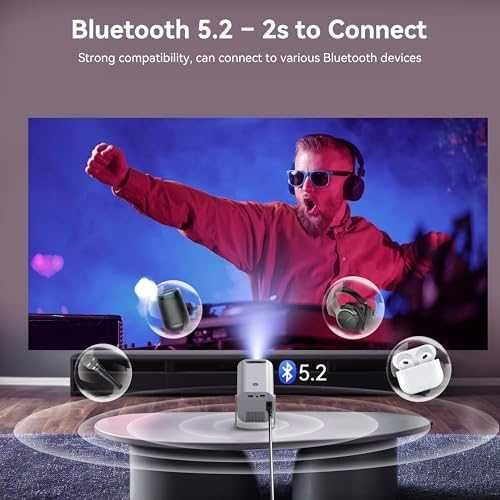 Нов Мини проектор Full HD 4K с WLAN6, BT5.2, 150" екран, Android TV
