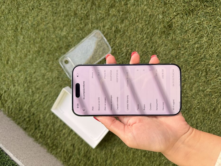 iPhone 17 air, 256GB, 100% battery health