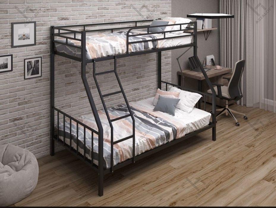 Двухъярусная металлическая кровать, МЕГА АКЦИЯ, Лофт Стиле, Бесплатная