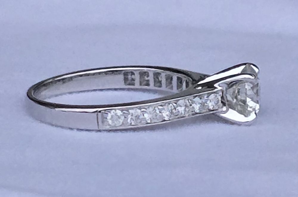 Inel de logodnă din aur alb cu diamante naturale 1,30ct
