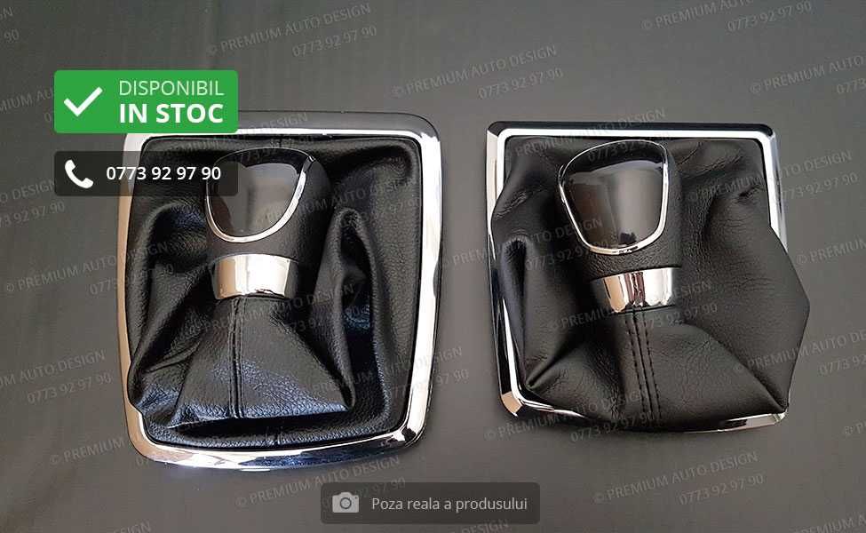 Schimbator viteze piele NOU (nuca + manson + rama)- Ford Focus, Fiesta