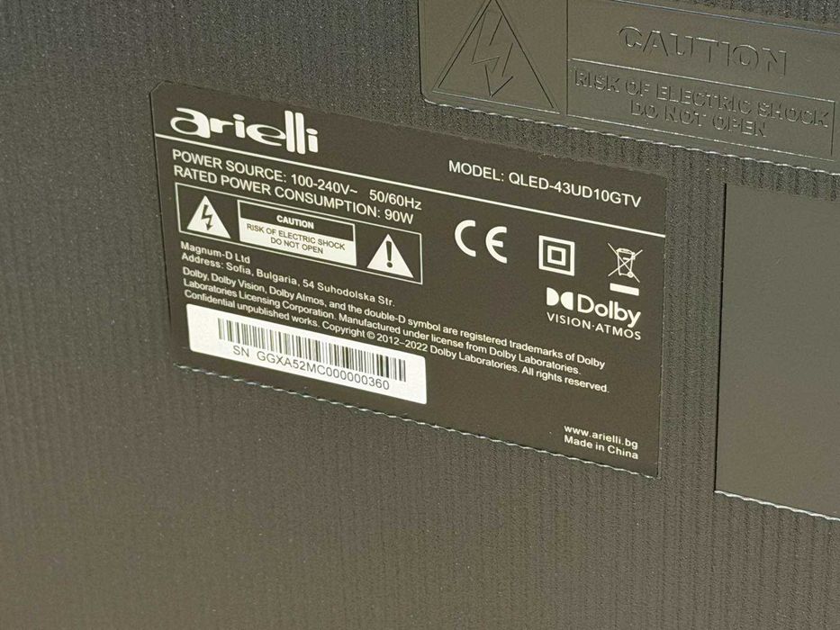 Arielli QLED 43" Smart TV (QLED-43UD10GTV)