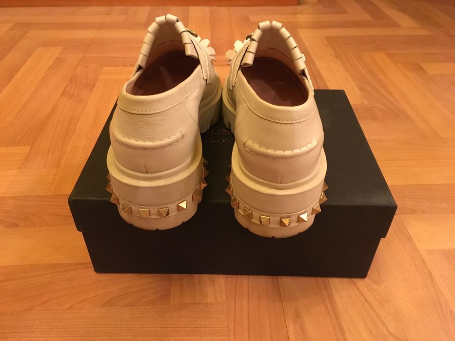 Mocasini pantofi dama, firma Musette Bee, din piele, ivoire alb-crem, mărimea 38