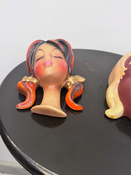 Set trei bibelouri statuete bibelou masti W Germania ceramice vechi