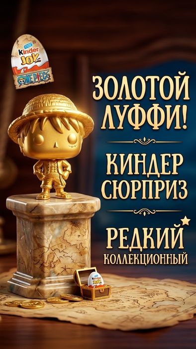 Золотой Луффи из Kinder — редкая фигурка