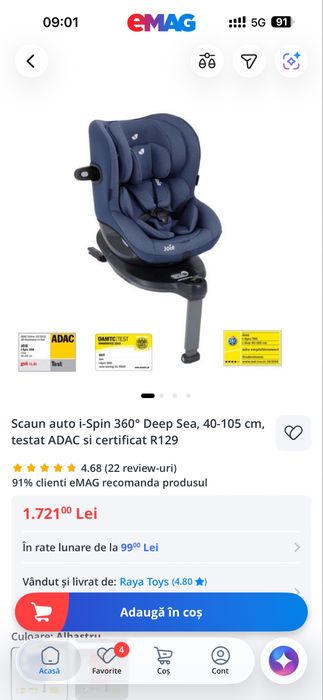 Scaun auto + Cărucior Joie