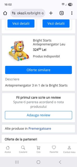 ANTE PREMERGATOR Leu functii luminoase sonore
