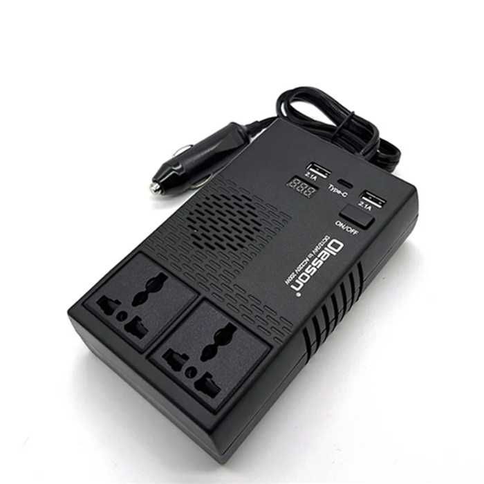 Ултра практичен преобразувател 1664 – от 12V/24V към 220V с 2 контакта, USB и Type-C