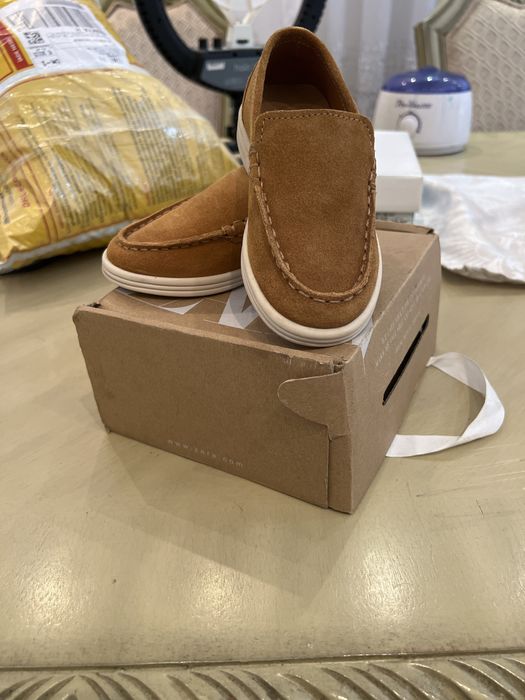 Mocasini copii Zara, din piele întoarsă, culoare maro/camel, mărimea 24