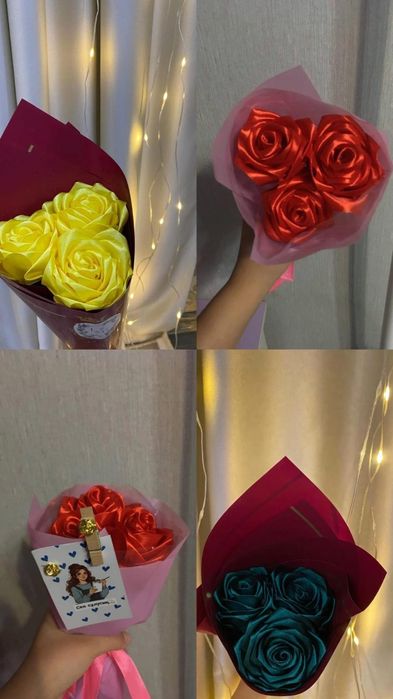 Букет из атластных лент