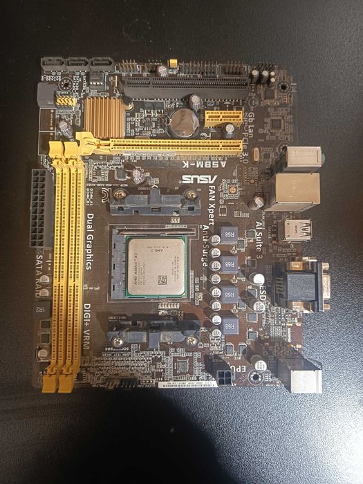 Titlu anunț: Kit PC: Placă de bază ASUS A58M-K (FM2+) + Procesor AMD Athlon X2 + 2GB RAM Crucial DDR3