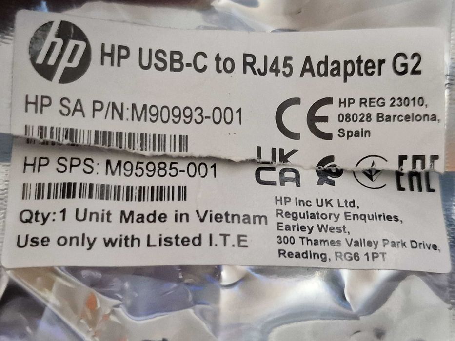 Adaptor USB-C la RJ45 Gigabit HP TPA-LS001D - NOU