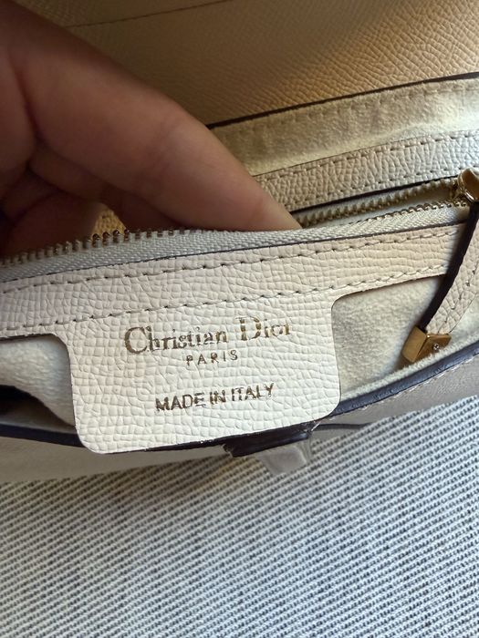 Бяла/Бежова чанта от естетвена кожа - white/beige Dior Saddle Bag