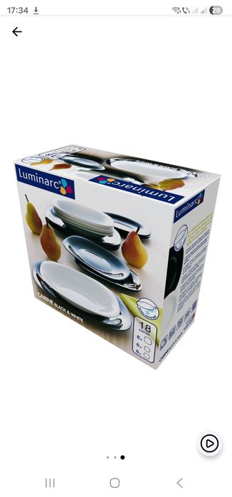 Set farfurii Luminarc alb negru