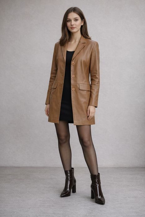 Пальто кожа Италия