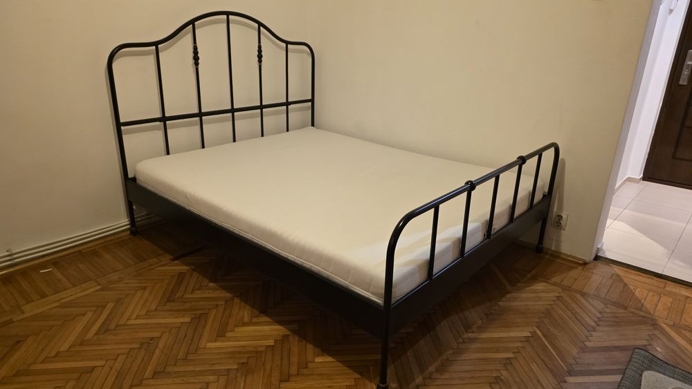 Pat Ikea 160x200 Sagstua cu saltea super otropedica tare 22cm