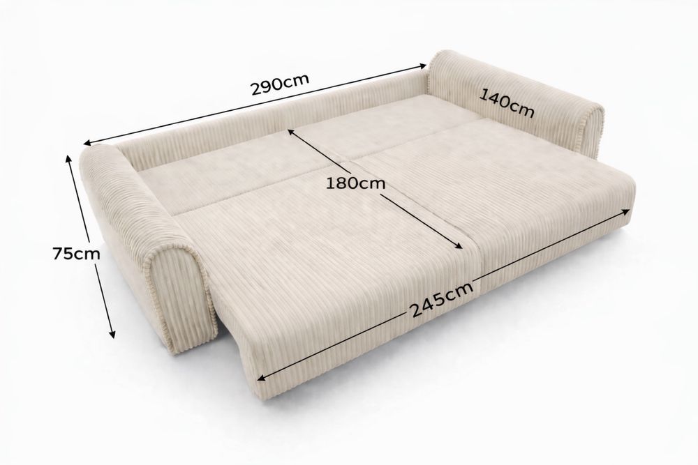 Canapea extensibila King size 290cm - pat 245x180 | arcuri pocket
