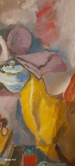 Tablou natura moarta Mihai Nistor 1978 ulei pe panza lipita pe carton