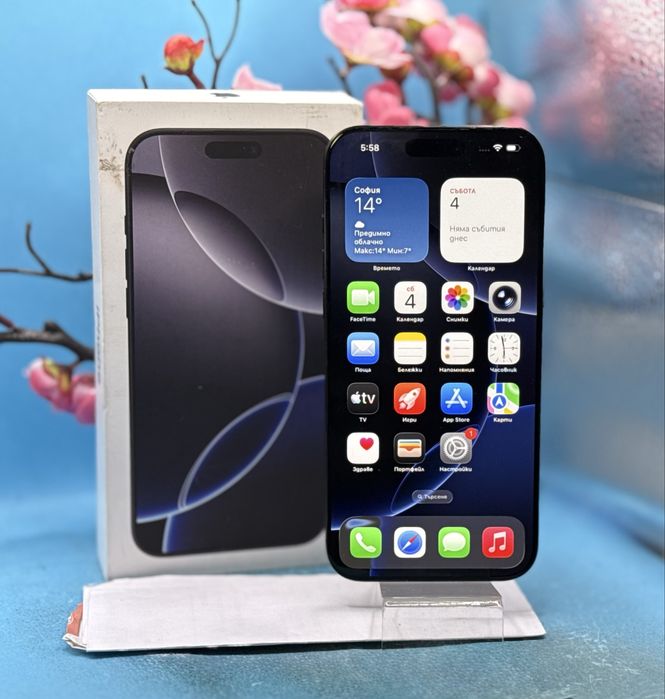 ГАРАНЦИОНЕН!!! Apple iPhone 16 Pro Max, 256GB, 5G, Black Titanium