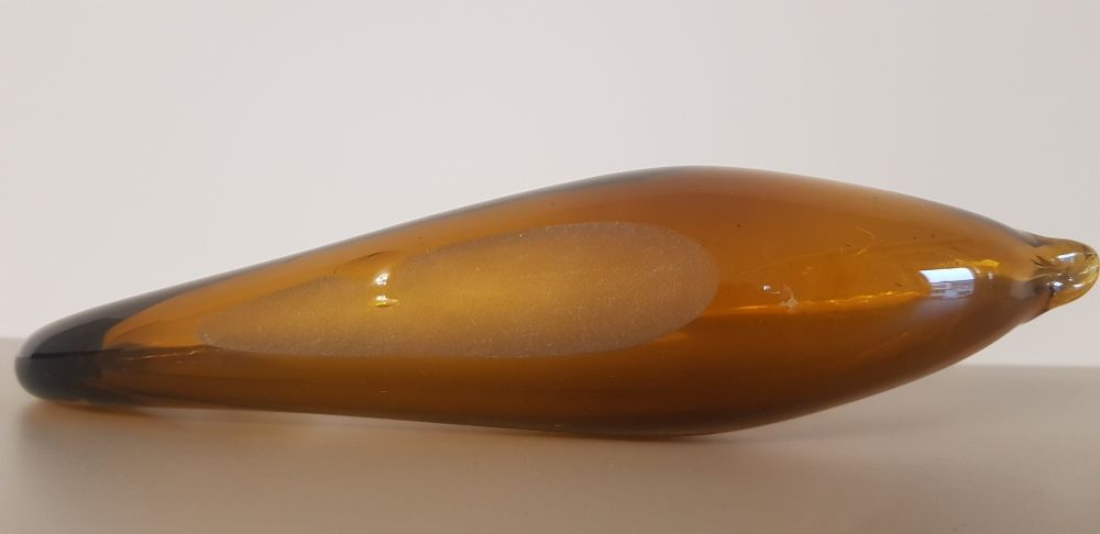 Риба-ваза от кафяво стъкло