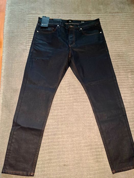 Blugi C&A ceruți cu efect piele,slim tapered.model Rick Owens