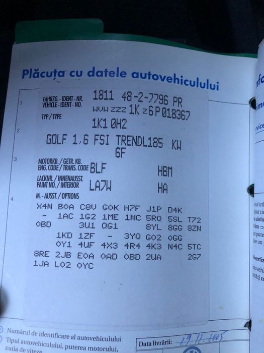 Piese auto din dezmembrari VW Golf 5 1.6 FSI BLF cutie HBM