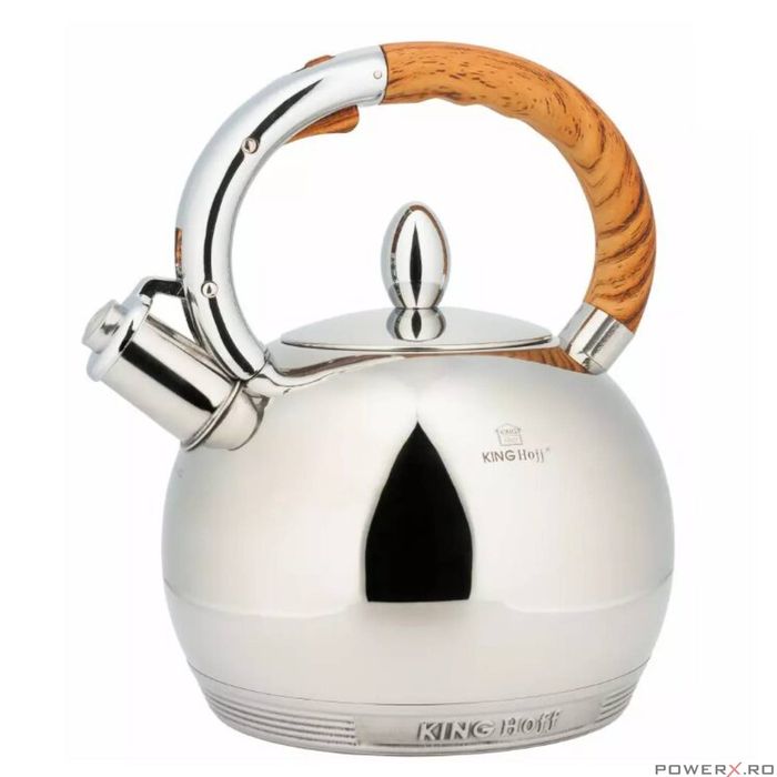 Ceainic argintiu, fierbator traditional, inox, capacitate 3 litri,