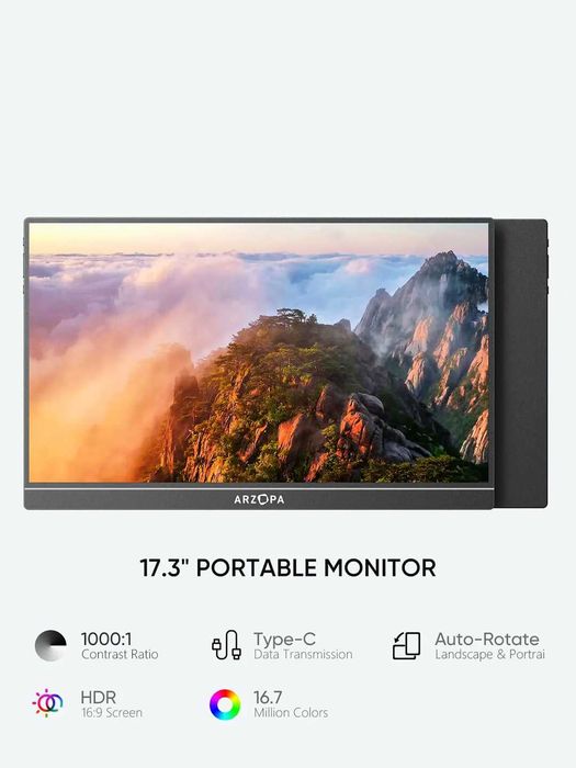 Arzopa A1M 17.3 60hz FullHD от официального дилера Портативный монитор