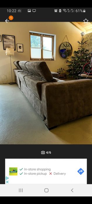 Ъглов алкантара диван с Ел. релакс механизъм УСБ портове и тъч лампа.