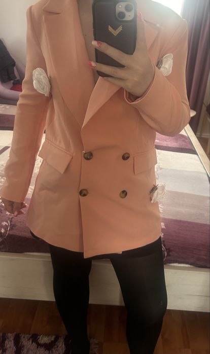 Sacou oversize, culoarea portocaliu