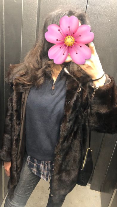 Норковая шуба с капюшоном