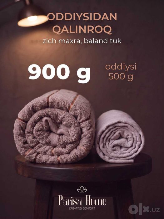 Sauna sochiq 100x150, katta hammom sochig‘i, qalin maxra 900 g, paxta