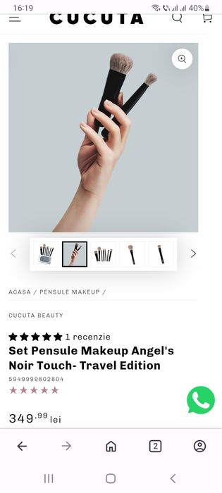 Set pensule Makeup Angel's Noir Touch, Black