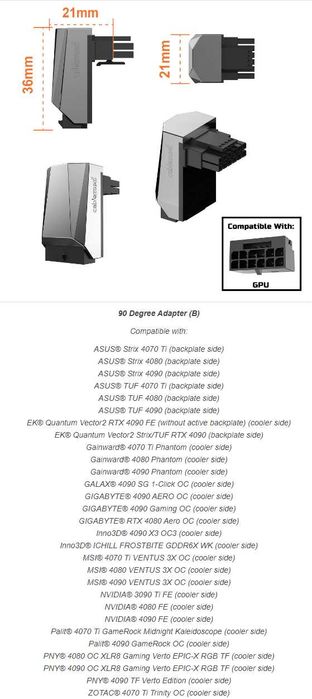 Cablemod переходник для видеокарт RTX 4070 Ti/ 4080 / 4090 50 у.е
