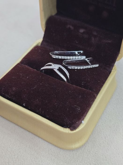 Золото комплект с бриллиантами 585пробы