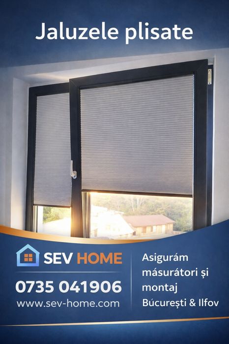 Jaluzele plisate cu masuratoare si montaj